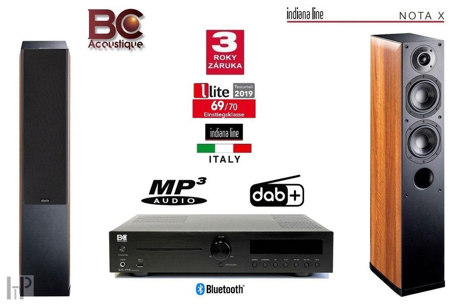 BC Acoustique EX-714 + Indiana Line Nota 550 Walnut-