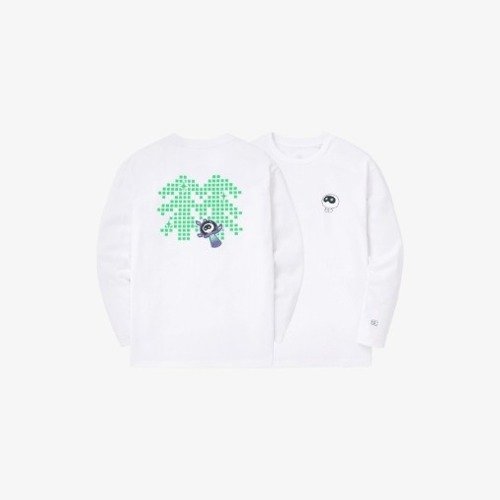 BTS: Wootteo x RJ: Graphic Long Sleeve White T-Shirts-