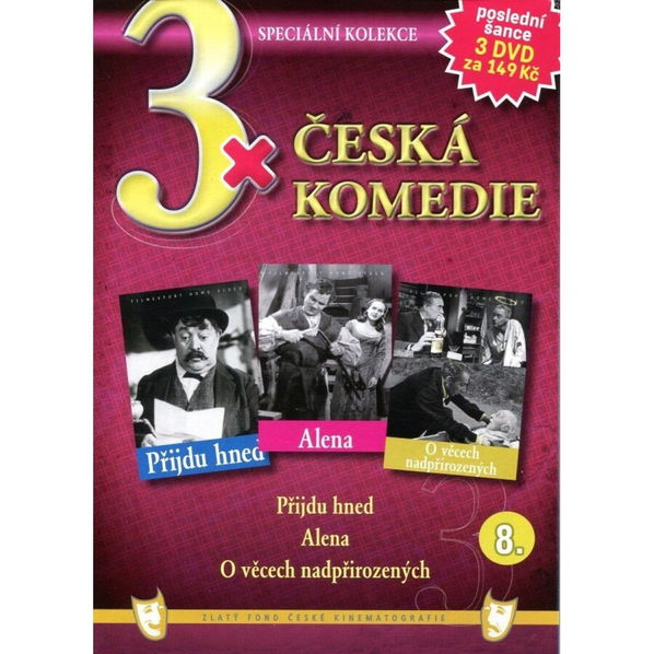 Česká komedie 8 (Přijdu hned, Alena, O věcech nadpřirozených)-8595052209171