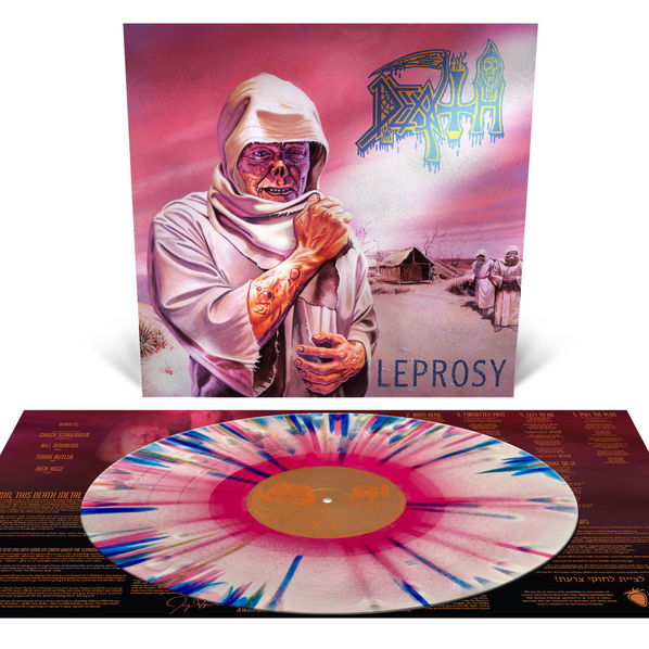 Death: Leprosy (Limited Coloured Pink, White & Blue Merge With Splatter Vinyl, Reissue)-781676520015