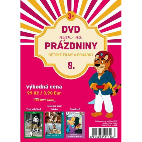 DVD nejen na prázdniny 8 (Punťa a čtyřlístek, Legenda o lásce, Labakan, Sandokan 5)-8595052211167