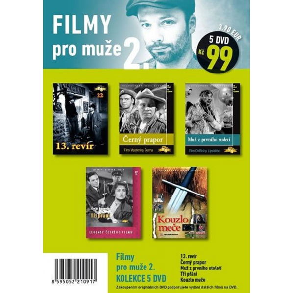 Filmy pro muže 2. ( Černý prapor, 13. Revír, Muž z prvního století, Tři přání, Kouzlo meče)-8595052210917