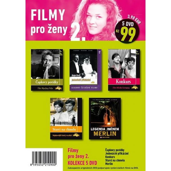 Filmy pro ženy 2. (Čapkovy povídky, Jedenácté přikázání, Konkurs, Starci na chmelu, Legenda jménem Merlin)-8595052210900