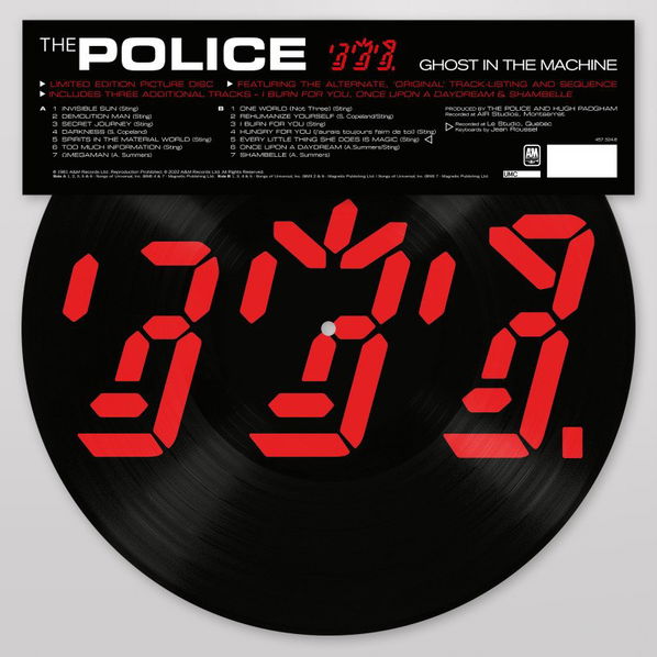 Police: Ghost In The Machine (Limited Picture Disc Vinyl)-602445732487