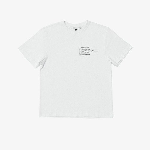 V (BTS): Layover: S/S T-Shirt Checklist (White)-8809929938287